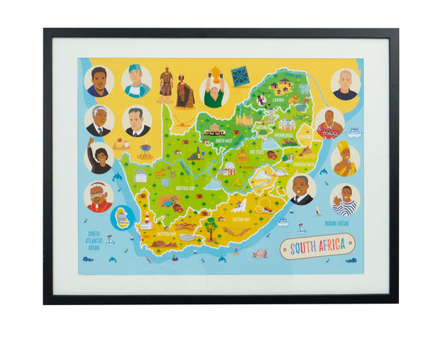 South Africa Map Poster