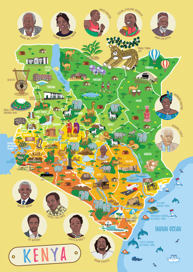 Kenya Map Poster